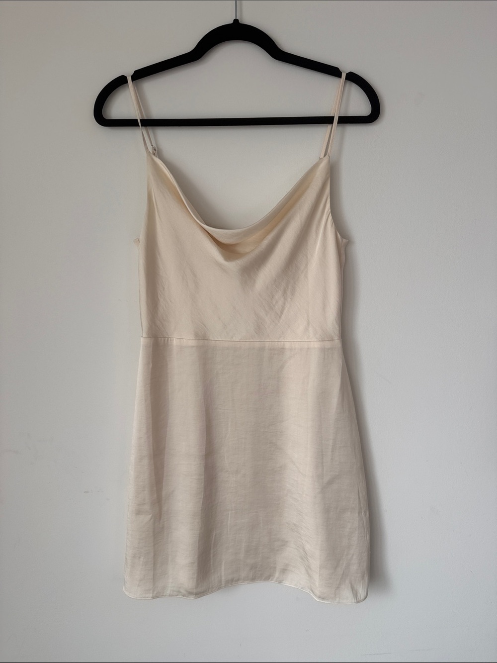 Aritzia Cream Cowl Neck Mini Dress